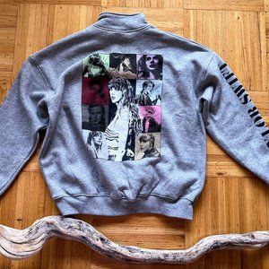 *Official* Taylor Swift The Eras Tour Gray Quarter Zip Sweater New Small (S)